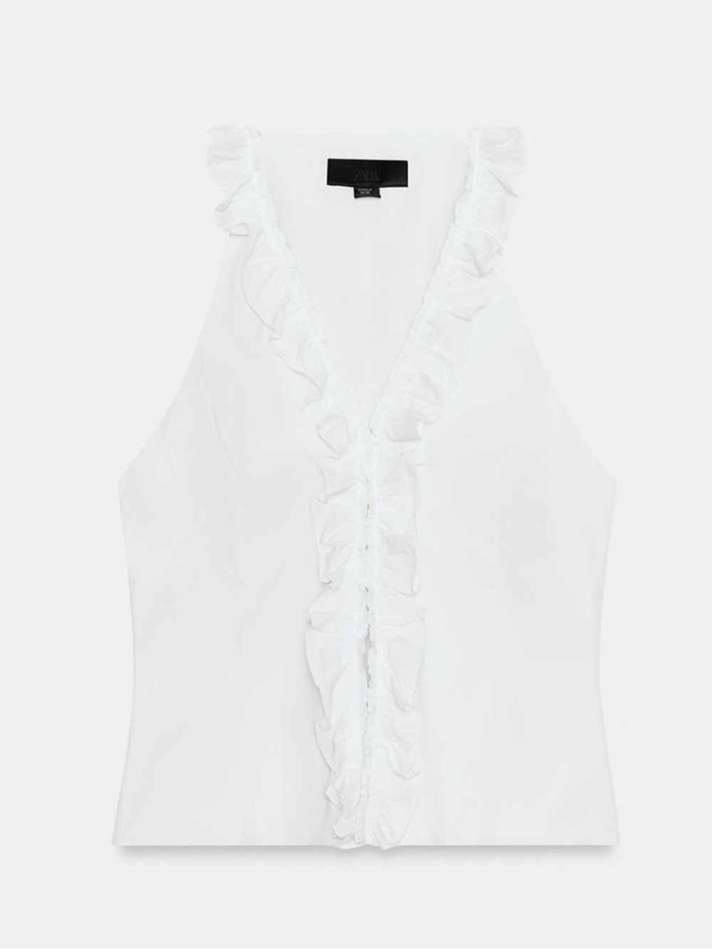 Zara NWT Ruffled Halter cotton top - Picture 2 of 7